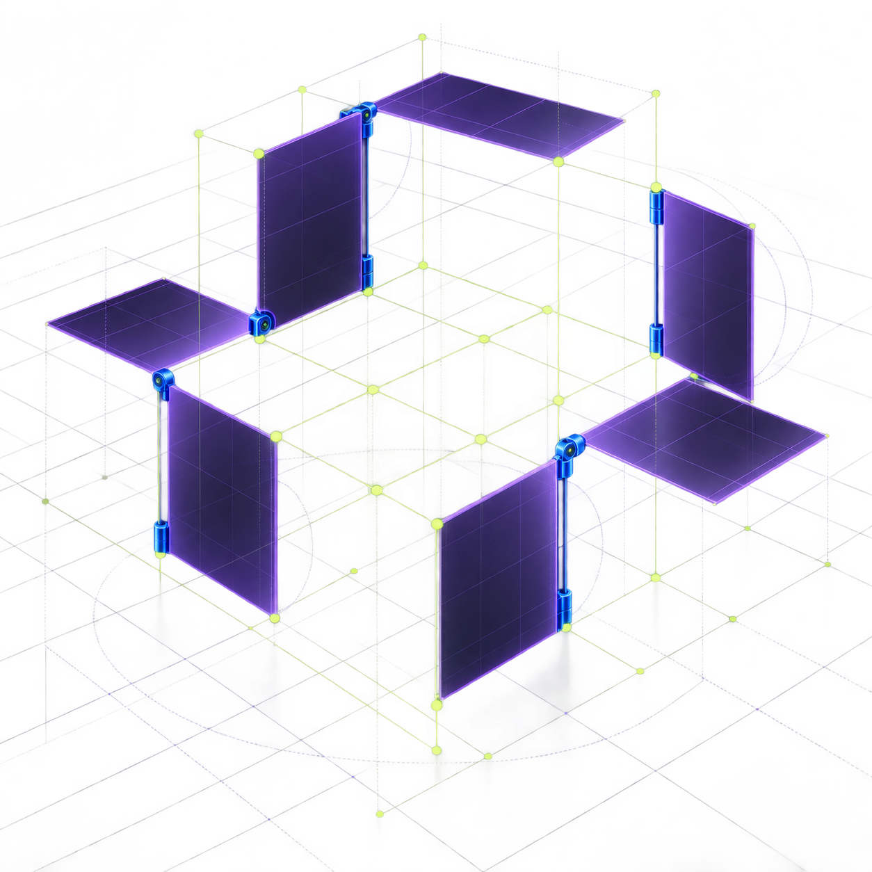 Plans budgétaires violets articulés sur une grille
